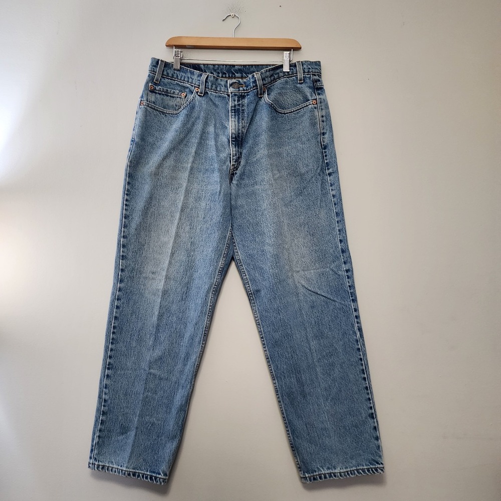 Vintage 90s Levis 550 Jeans Mens 38x30 Blue Relaxed Straight Fade Whisker